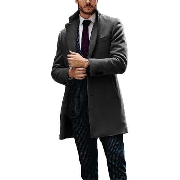 ZWRXW Mens Winter Coats Casual Fashion Single Breasted
